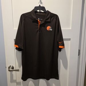 Nike Cleveland Browns Onfield Apparel Polo Brown/Orange Golf Shirt Football XL